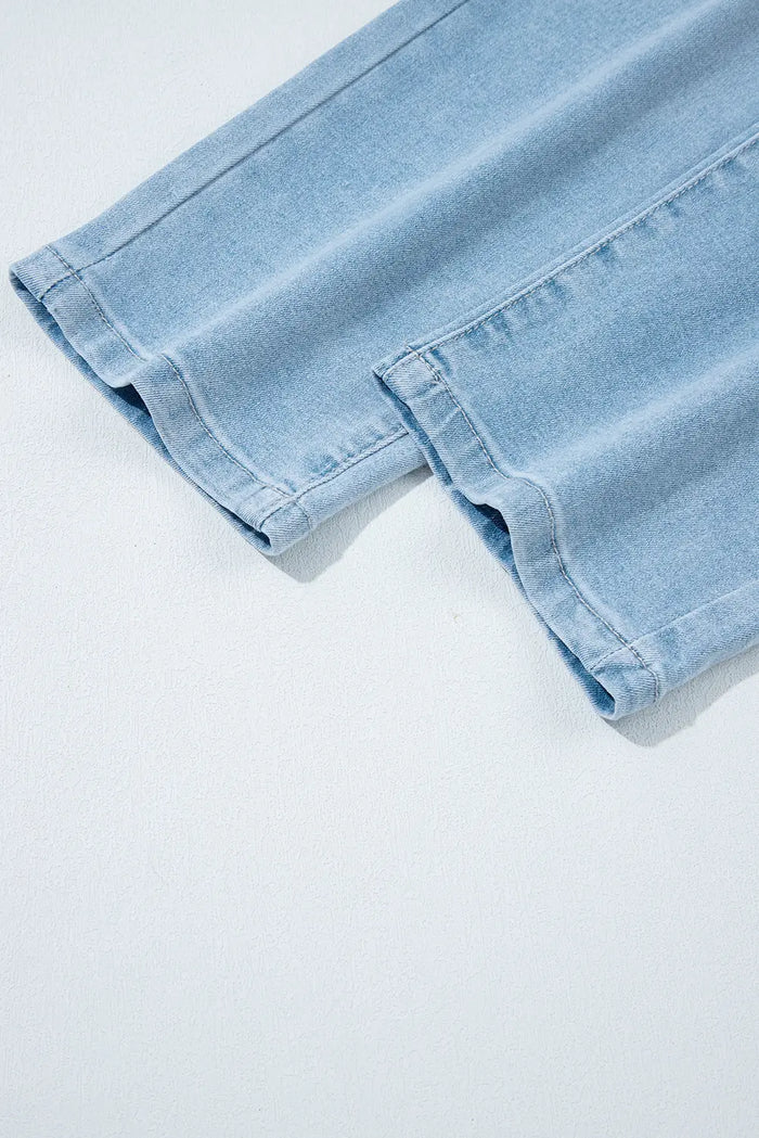 High Rise Relaxed Patch Pocket Jeans - Bottoms/Jeans