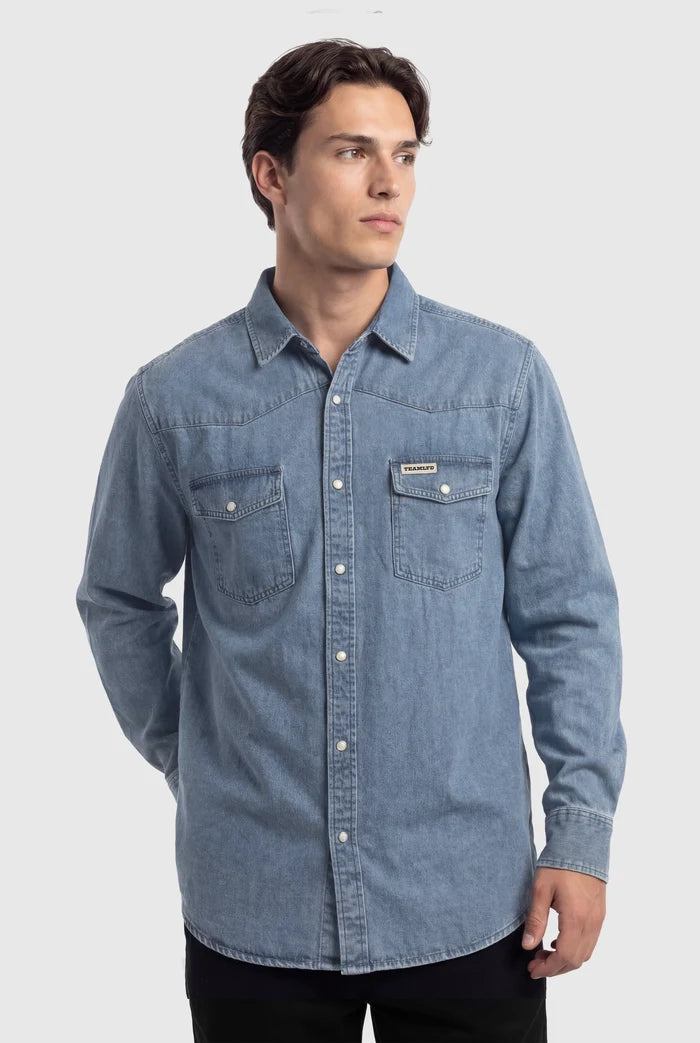 Homestead Denim Button Up