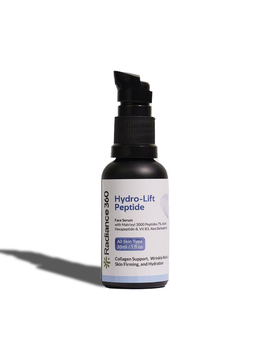 Radiance 360 Hydro-Lift Peptide serum bottle on a white background