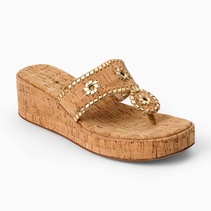 Jack Rogers Mid-Wedge - Cork - Cork/Gold