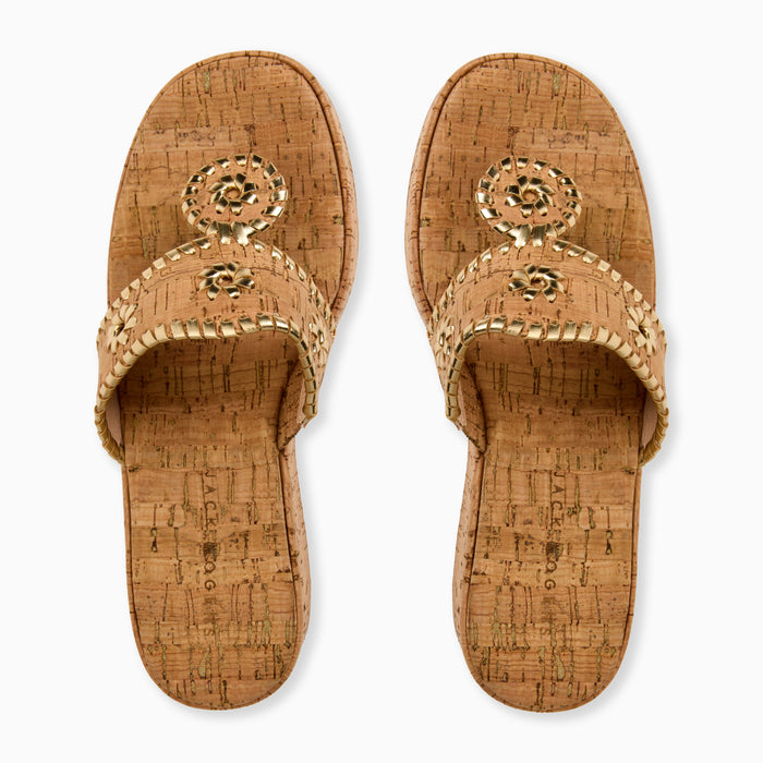 Jack Rogers Mid-Wedge - Cork - Cork/Gold