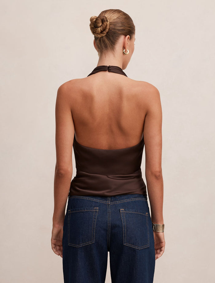 Jordyn Cowl Halter Tie Top Forever New