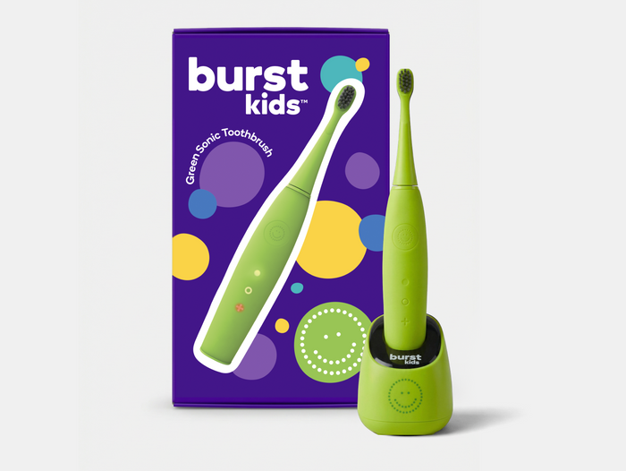 Color: Green; kids sonic toothbrush