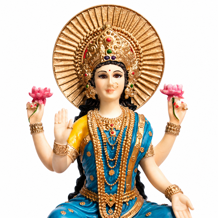 Lakshmi & Ganesha Statue Set for Diwali | Hand-Painted Hindu Idols | Song of India