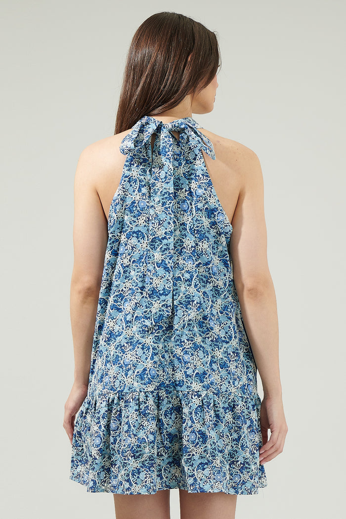 Laly Embroidered Mini Ruffle Dress