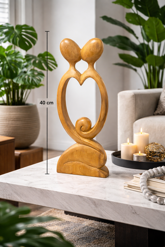 Large Abstract Lovers Woodcarving