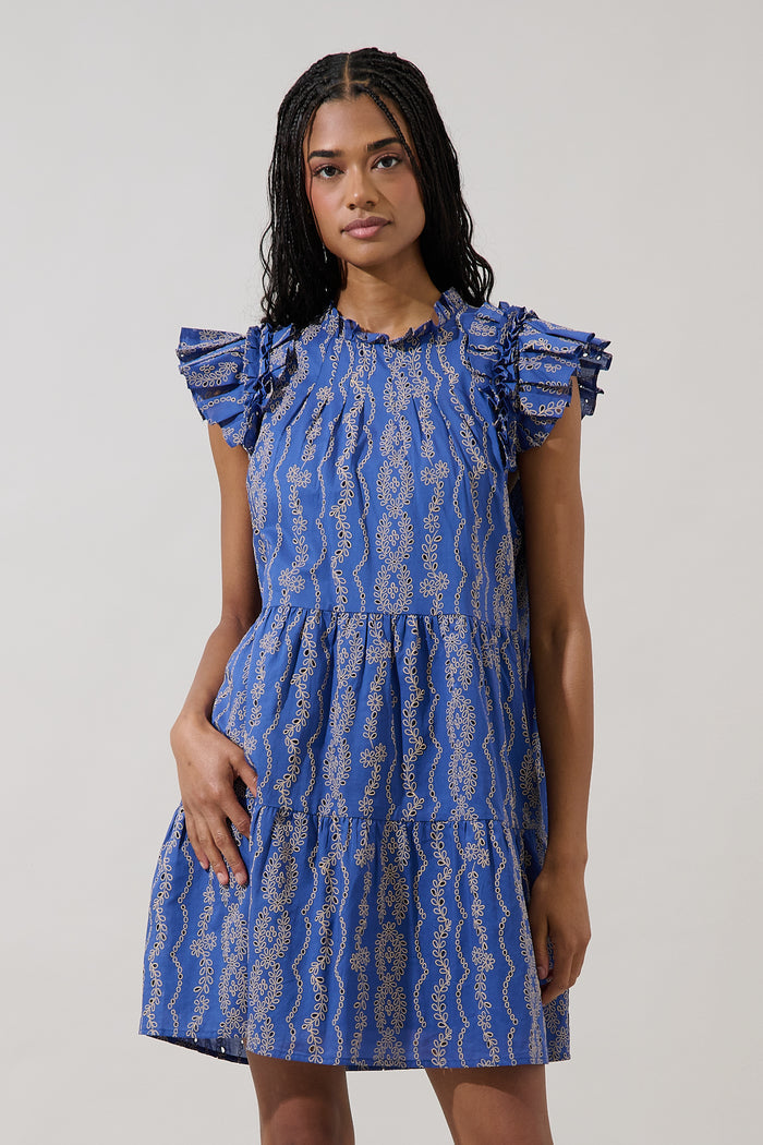 Lauren Shift Mini Dress Eyelet