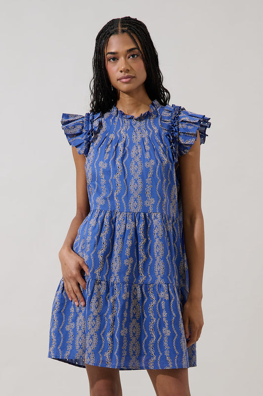 Lauren Shift Mini Dress Eyelet