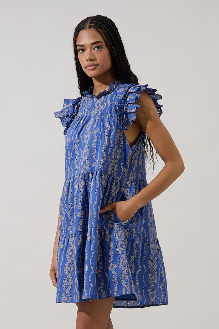 Lauren Shift Mini Dress Eyelet