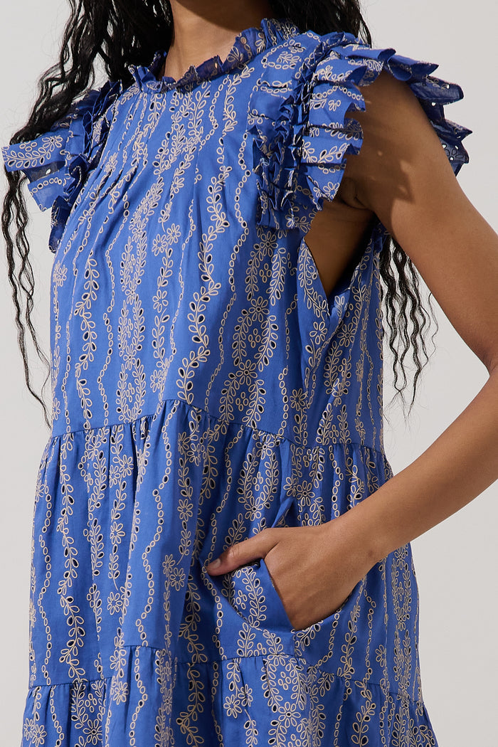 Lauren Shift Mini Dress Eyelet