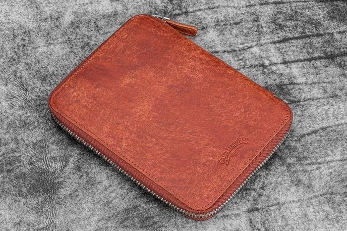 Leather Zippered B6 / B6 Slim Planner Folio - Pueblo Cognac