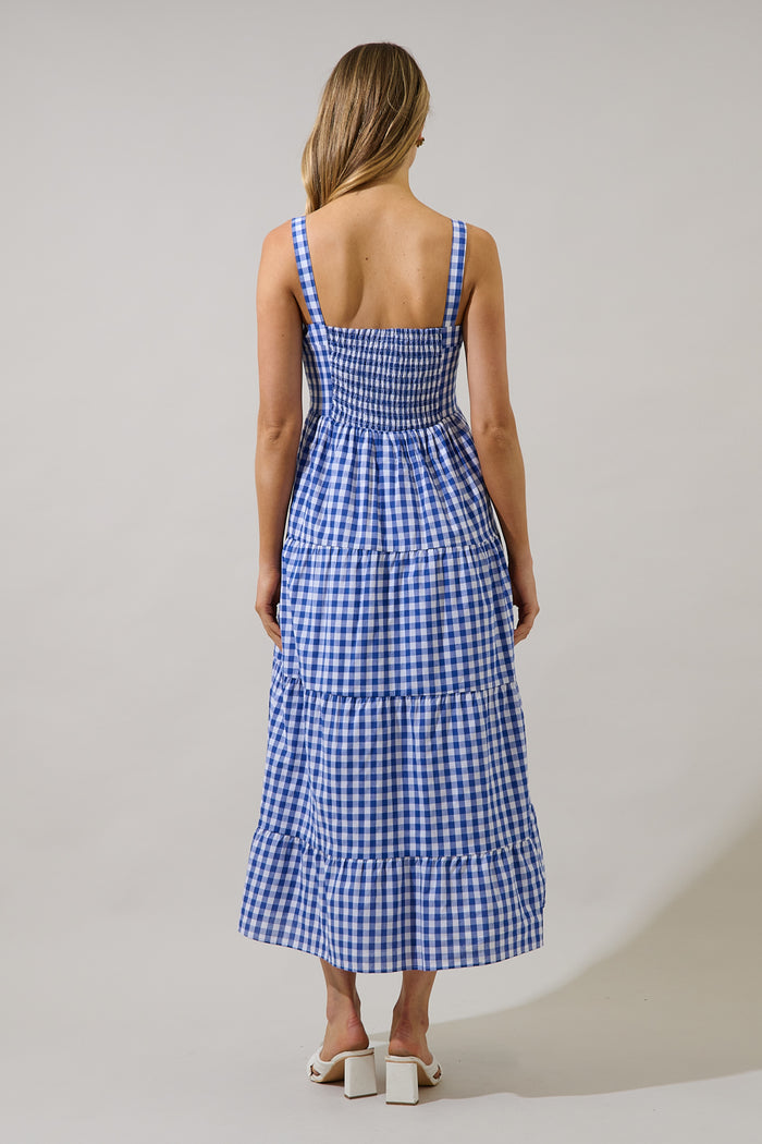 Lobster Embroidered Tiered Midi Dress