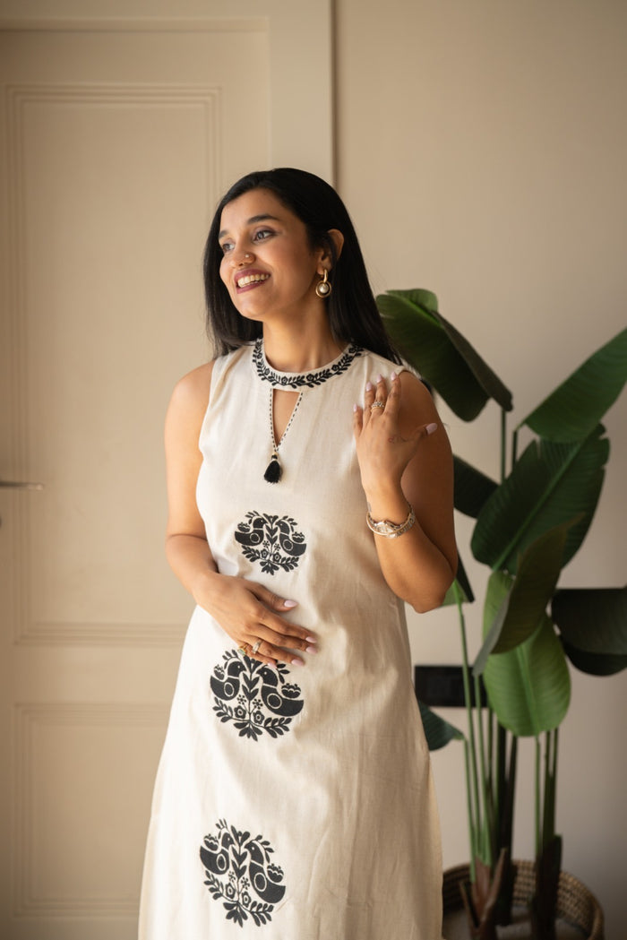 Lubana Off White Embroidered Suit