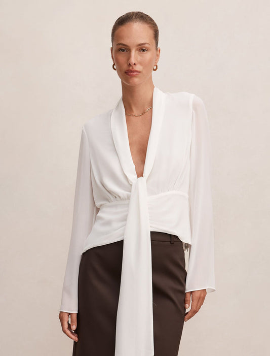 Luna Tie Front Blouse Tbc Colour Forever New
