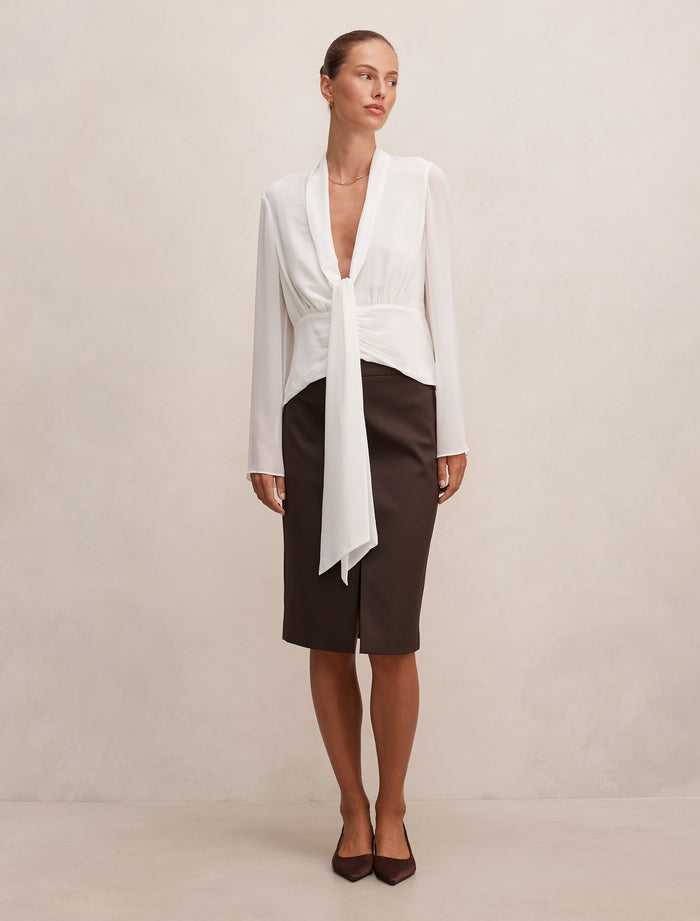 Luna Tie Front Blouse Forever New