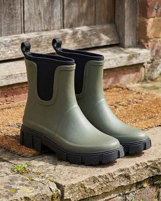 Lunar Lake Ankle Wellington Boot - Olive - Lunar