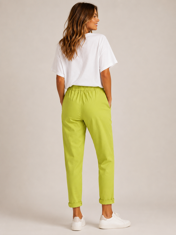 Lurex Tie Magic Pants Lime