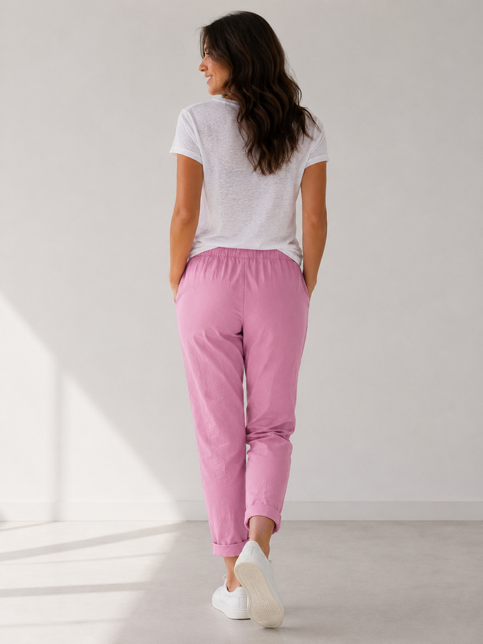 Lurex Tie Magic Pants  Pink