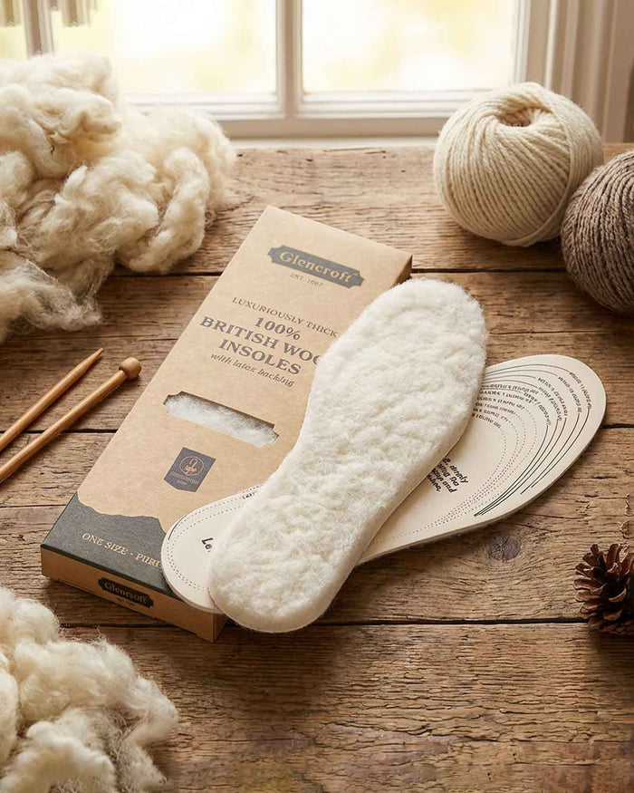 Luxuriously Thick British Wool Shoe Insoles - Cream - Image 1 - The Classic Boutique