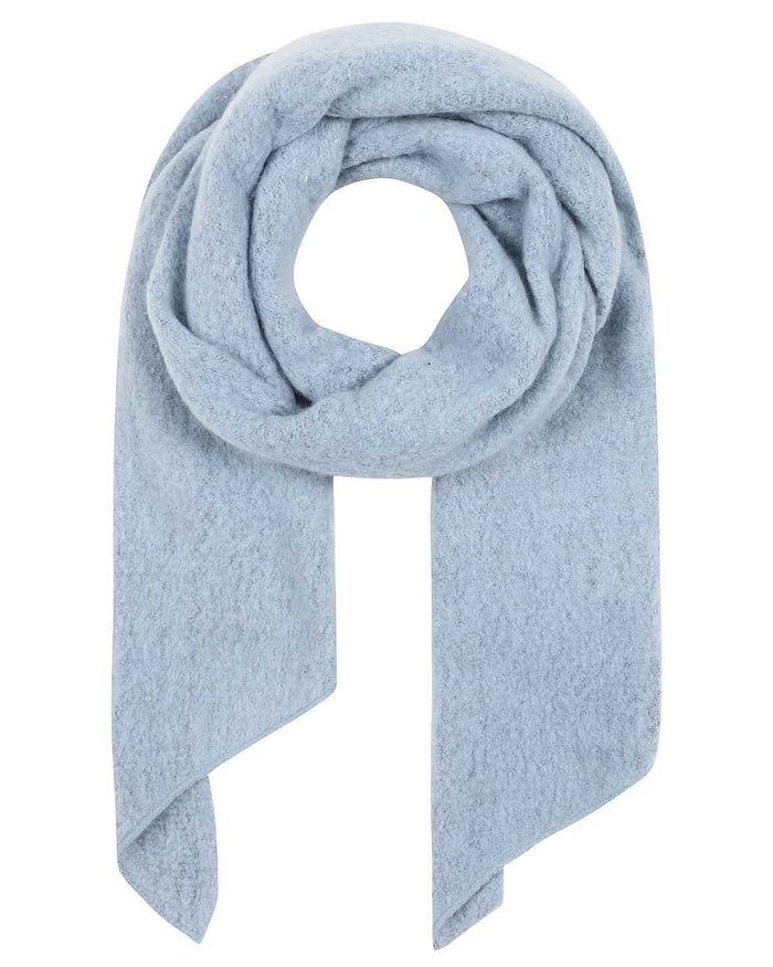 Madeline Pale Blue Wool Mix Asymmetric Scarf - The Classic Boutique