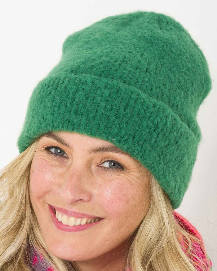 Madeline Wool Mix Beanie Hat - Green - The Classic Boutique