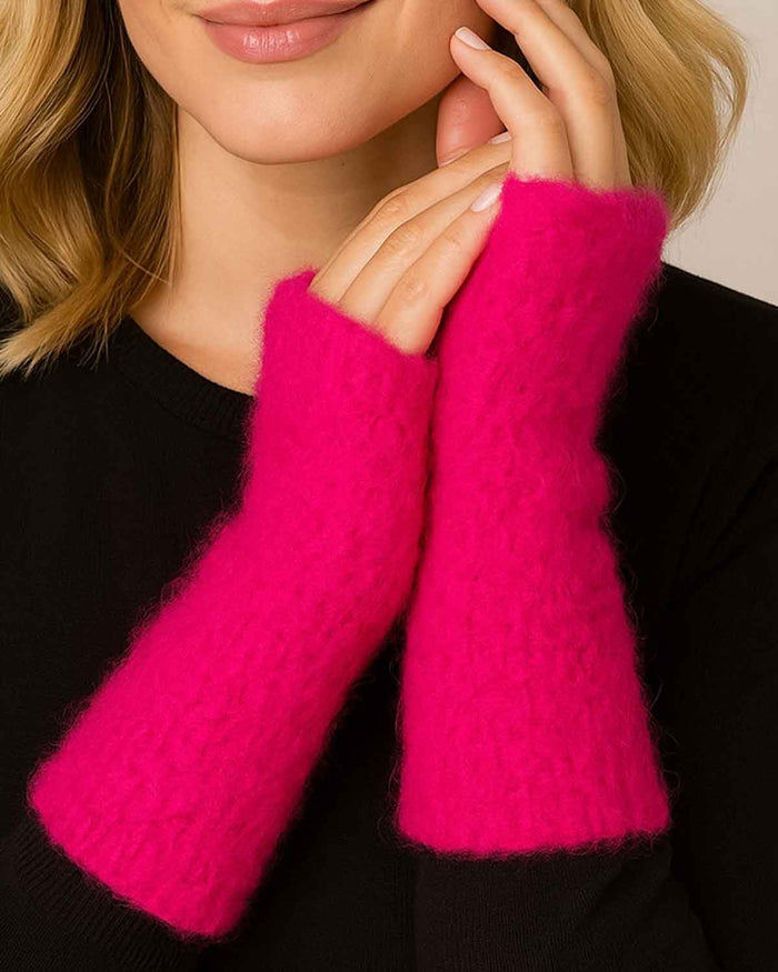 Madeline Wool Mix Wrist warmers - Pink - The Classic Boutique