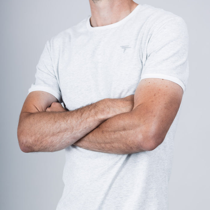 Maree Ringer Tee with Curved Hem - Optic White
