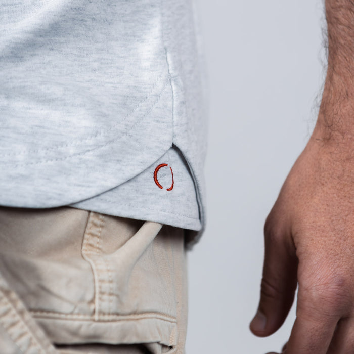 Maree Ringer Tee with Curved Hem - Optic White