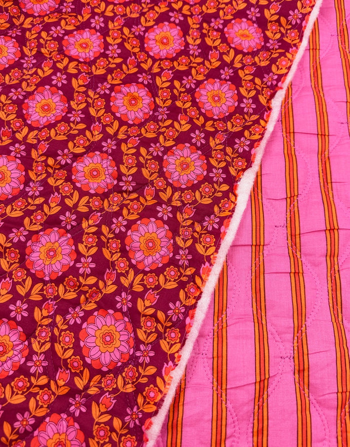 Marigold Garden Reversible Quilted Cotton Voile Fabric