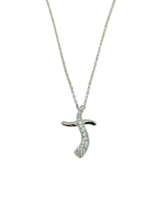 close up of sterling silver cross necklace from Ardor Boutique