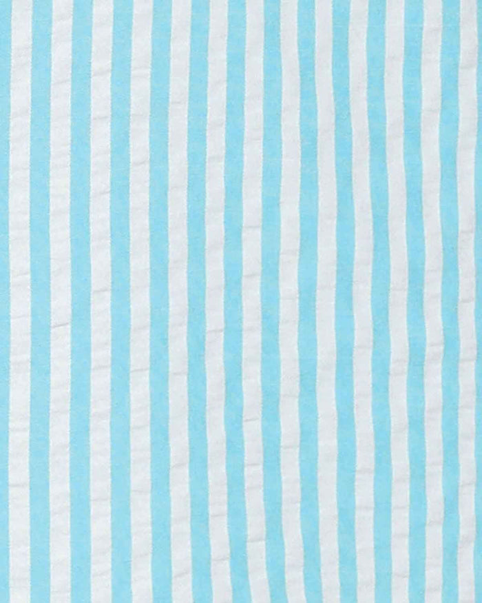 Maryanne Striped Cotton Mix Short Sleeve Blouse - Turquoise - Image 3 - The Classic Boutique