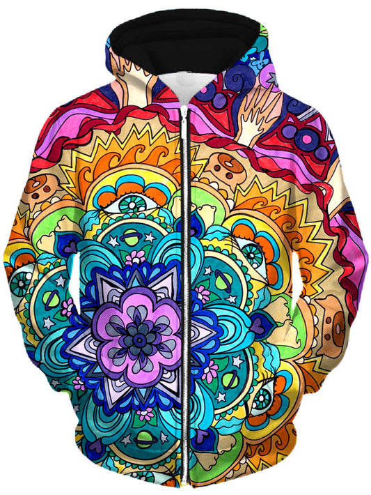 Microcosm Mandala Unisex Zip-Up Hoodie Rachel Rosenkoetter Epic Hoodie