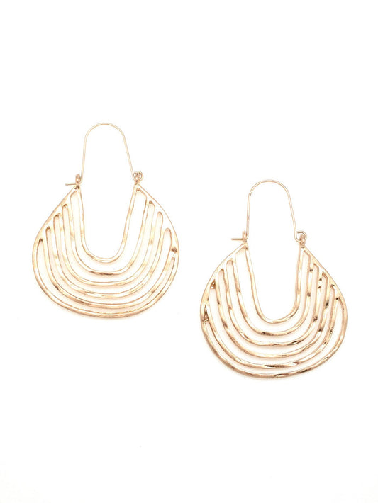 Gold dangle hoop earrings