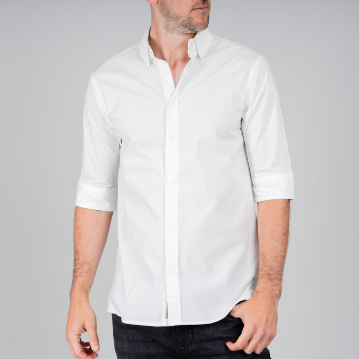 Mill Cotton Half Sleeve Shirt - Optic White