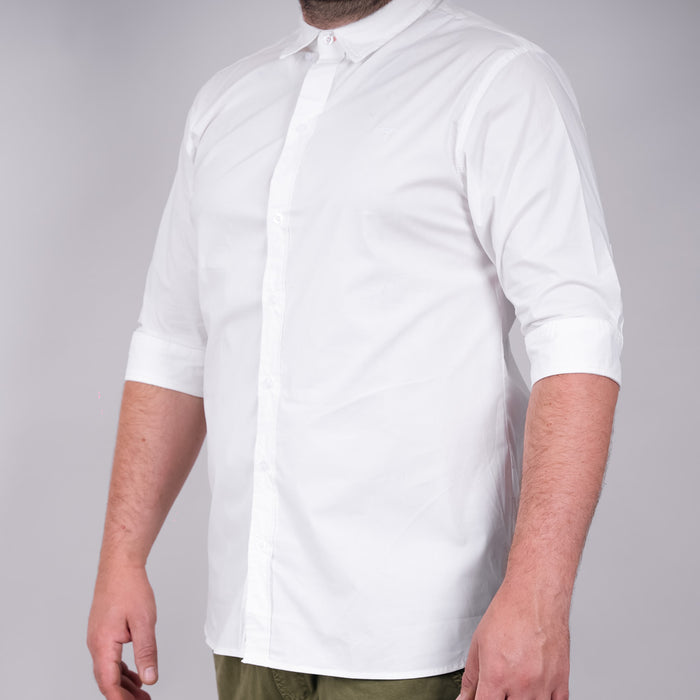 Mill Cotton Half Sleeve Shirt - Optic White