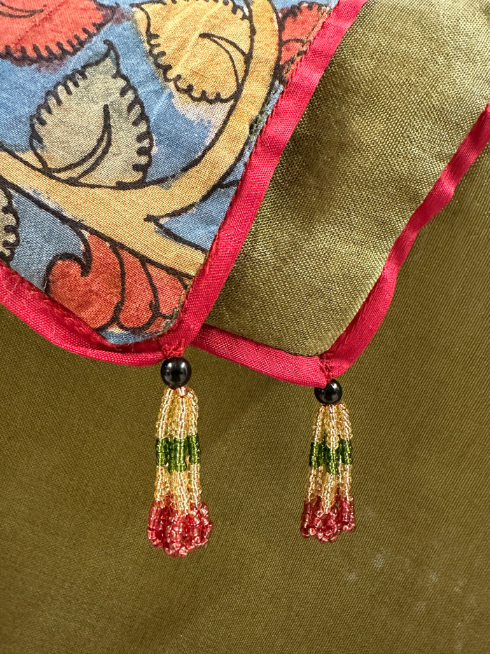 Mishrita Organza Flip Saree - Green