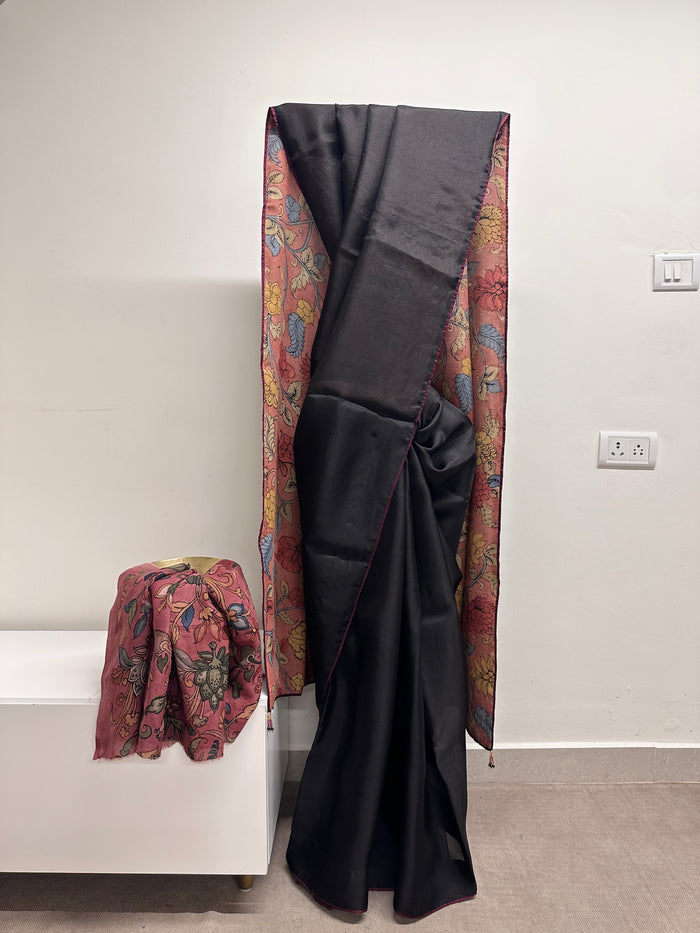 Mishrita Organza Flip Saree - Midnight Black