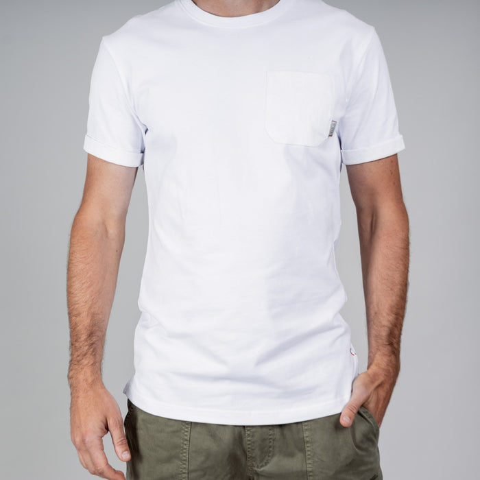 Morar Print Pocket T-Shirt - Optic White