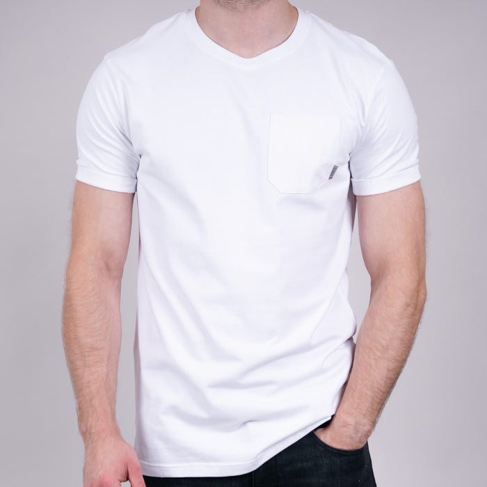 Morar Print Pocket T-Shirt - Optic White