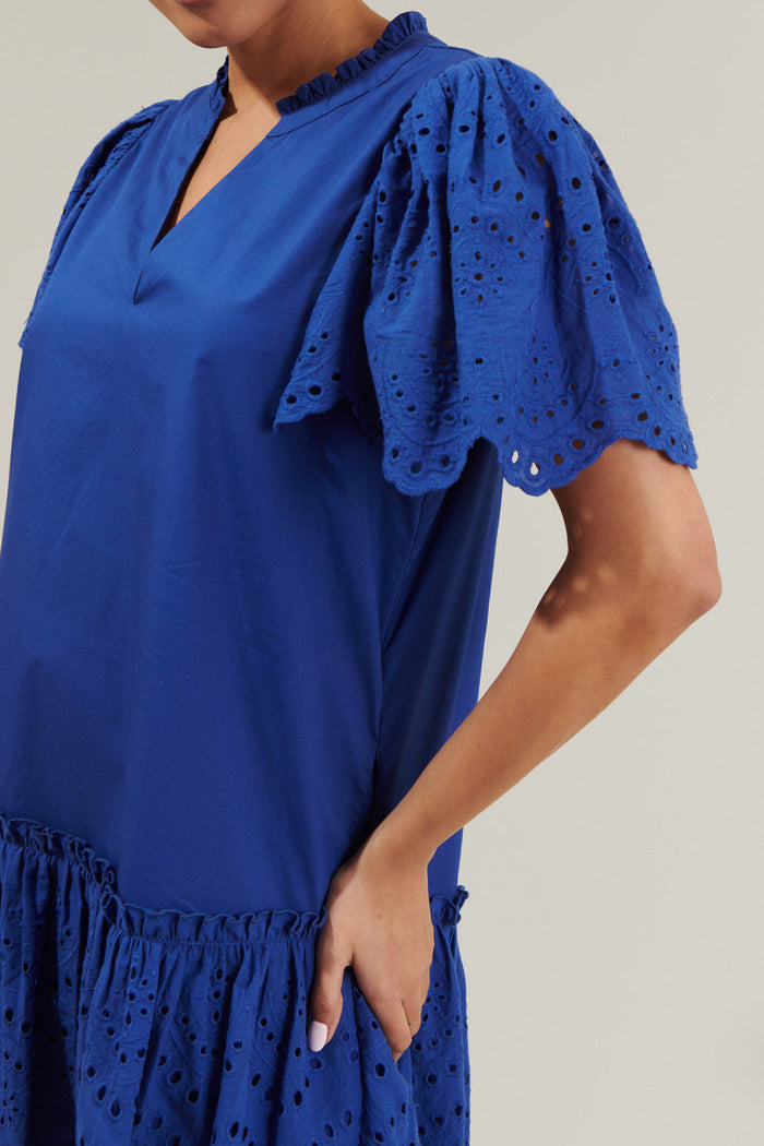 Moss Eyelet Mini Dress