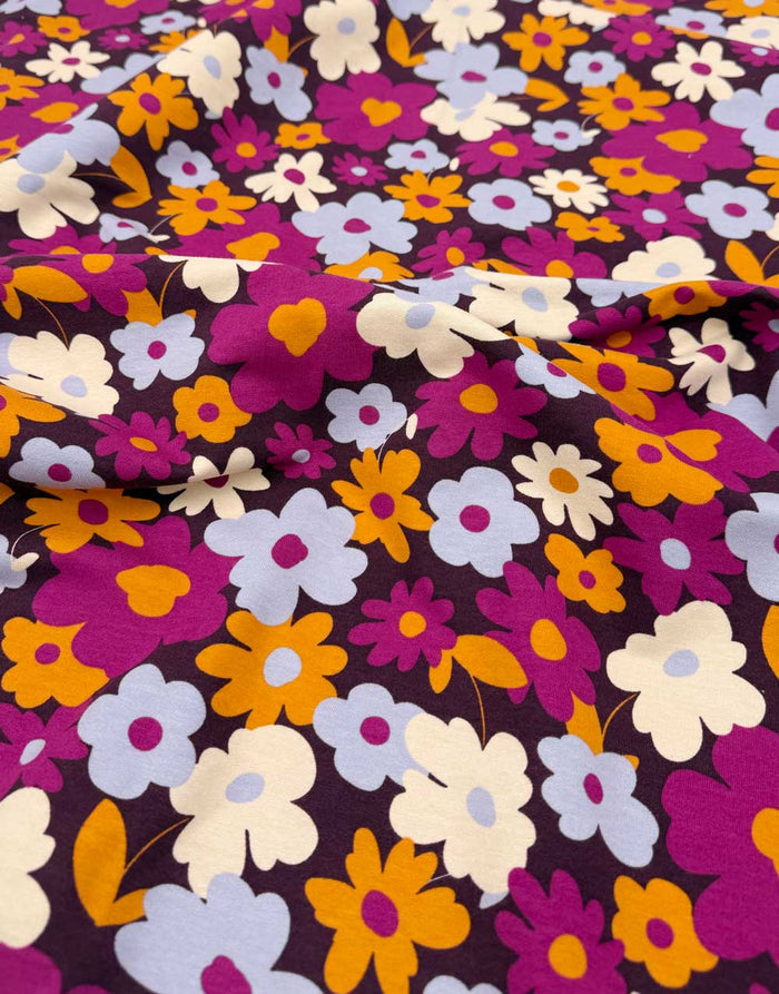 Mulberry Bloom Cotton Sweatshirting Fabric