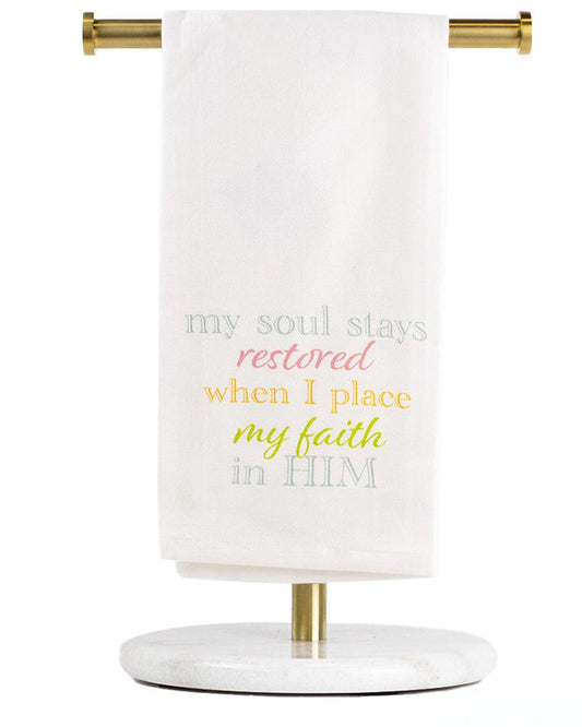 My Soul Stays Restored Hand Towel