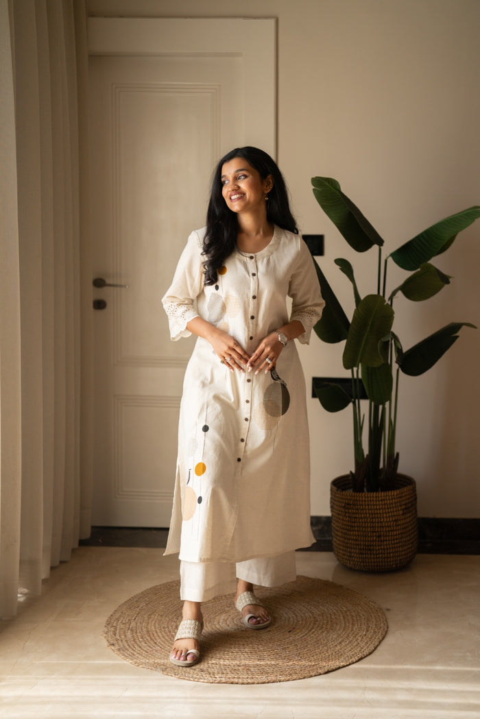 Naari Off White A-Line Pant Set