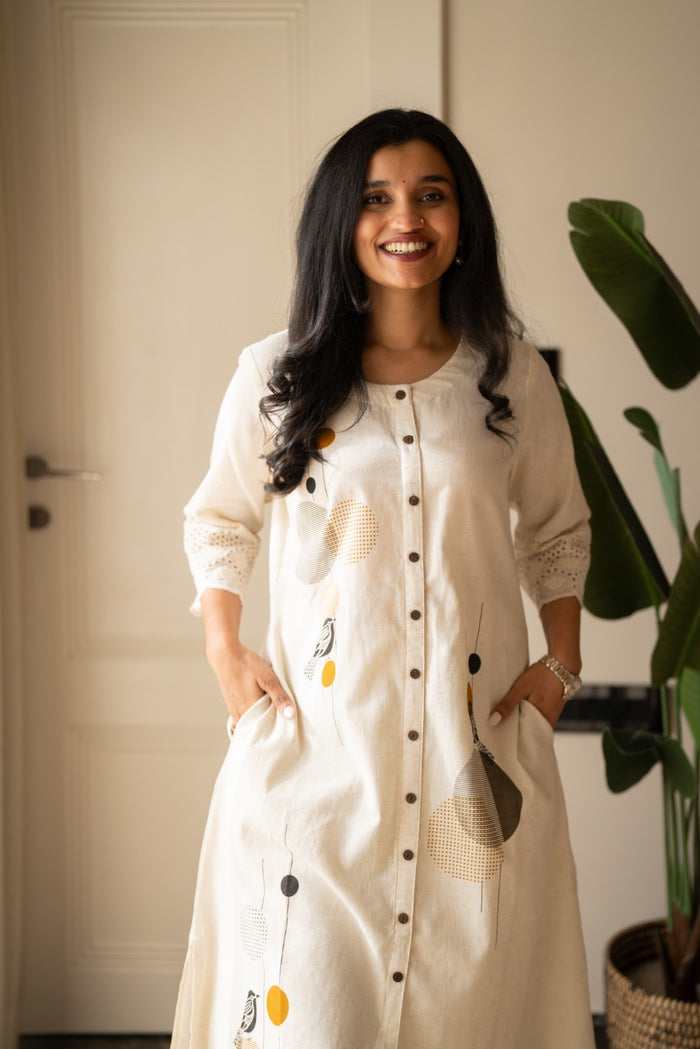 Naari Off White A-Line Pant Set