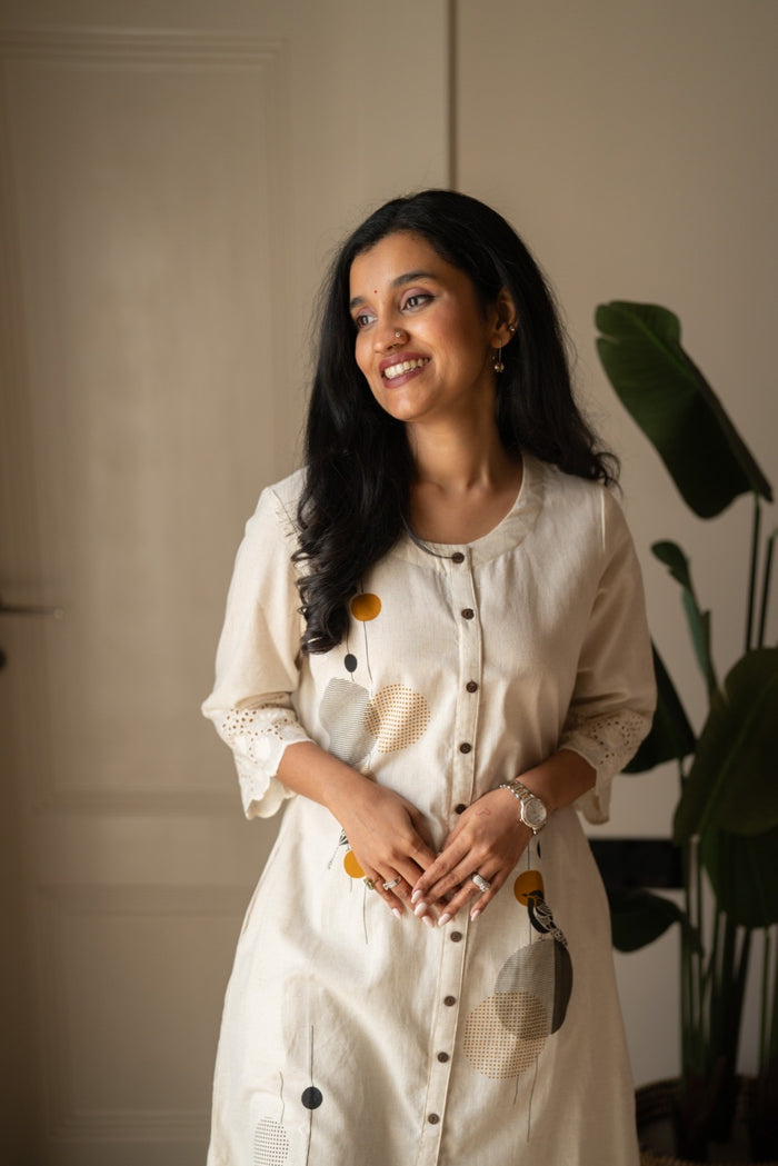 Naari Off White A-Line Pant Set