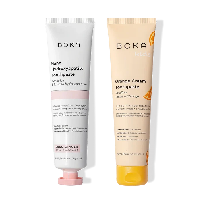 Two tubes of n-Ha Toothpaste 2-Pack with enamel-fortifying nano-hydroxyapatite, side by side.