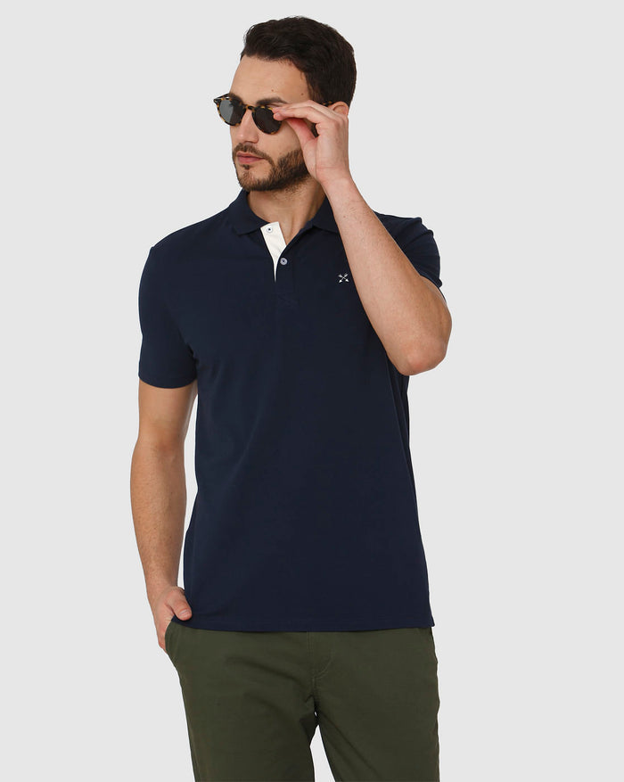 Navy Blue Polo Neck T-Shirt