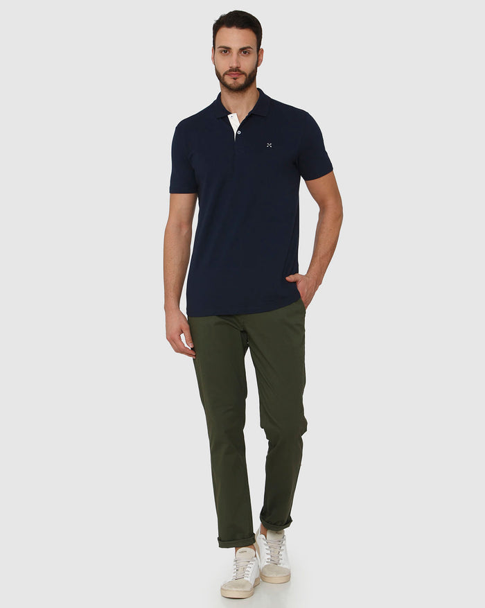Navy Blue Polo Neck T-Shirt