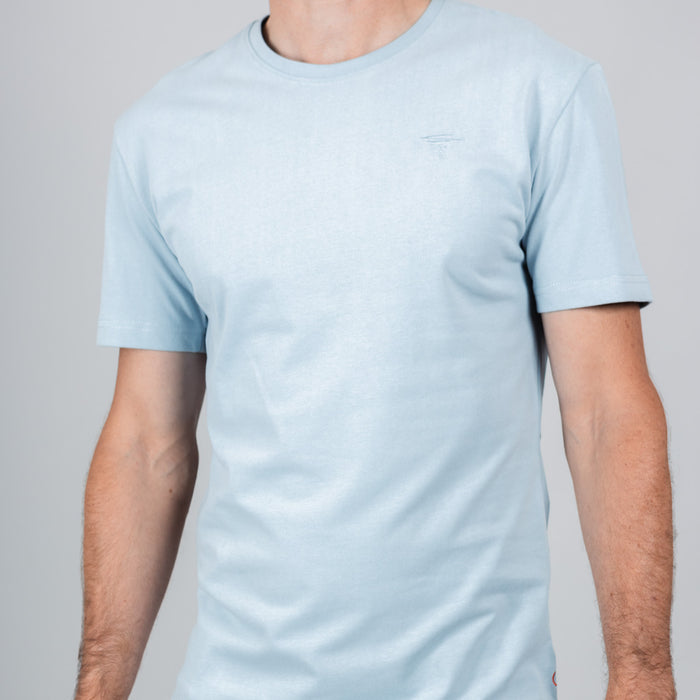 Ness Jersey Dropped Hem Crew Neck T-Shirt - Celestial Blue