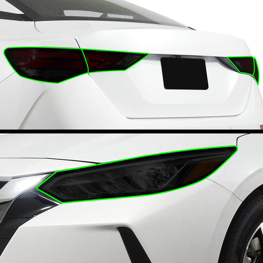 Full Headlight Taillight Precut Smoked PPF Tint Kit Overlay Film Fits Nissan Sentra 2020 - 2025 - Bogar Tech Designs